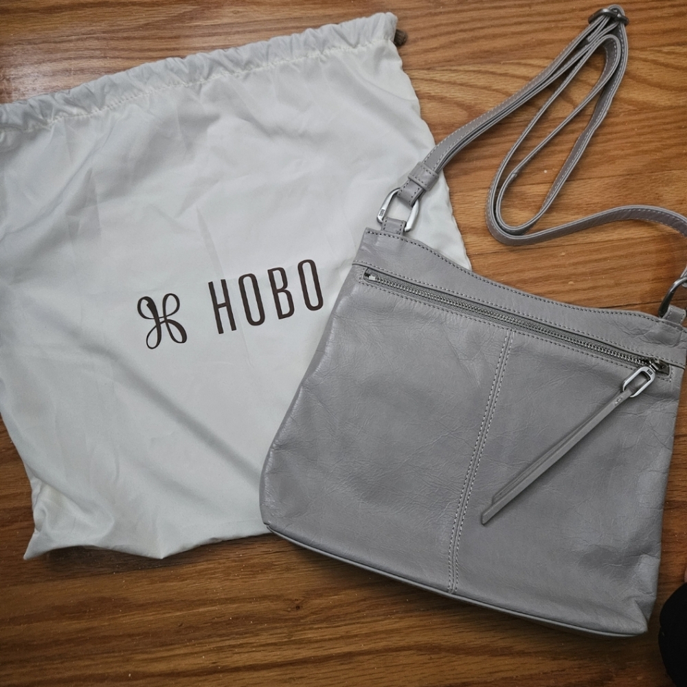 HOBO Silver Leather Cambel Crossbody Bag